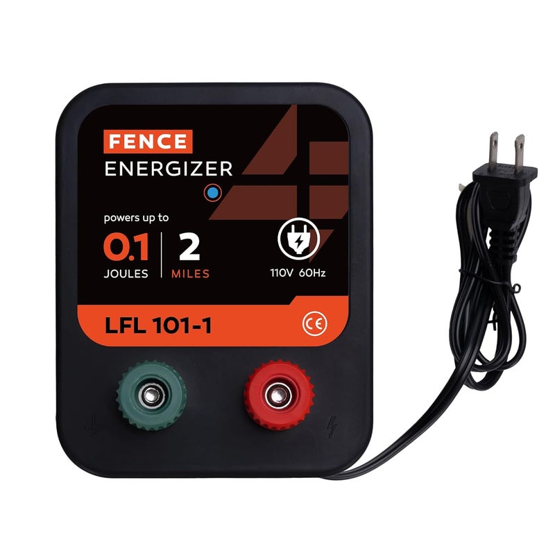 L-FENCE LYDITE FENCE Store Electric Fence Charger, 2 Mile 8 Acres Electric Fence Energizer, 0.1 Joule Ac Powered Output Voltage 5100v, for Preventing Wild Animals Intruding Great for Poultry, Pets and Gardens - Image 1